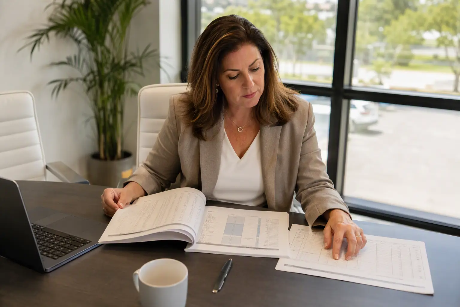 Building manager comparing elevator repair cost history against a full replacement proposal and ASME compliance checklist — key step in the repair versus replacement decision.